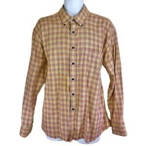 Alan Flusser Multicolored Plaid Button Up Shirt XL 100% cotton